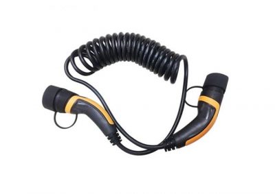 Ladekabel spiral Modus 3 Typ 2 bis Typ 2 32A 3-phasig EN 62196-2 AC EV